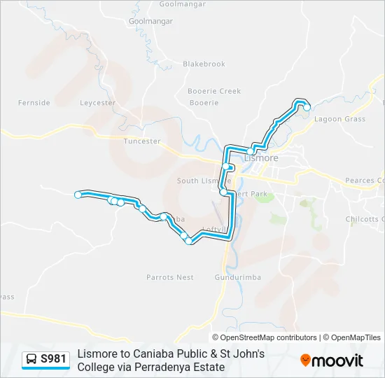S981 Bus Line Map