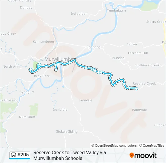S205 Bus Line Map