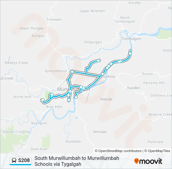 S208 Bus Line Map