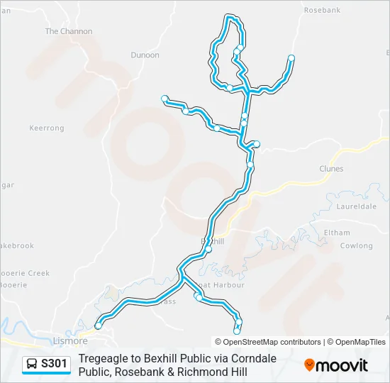 S301 Bus Line Map