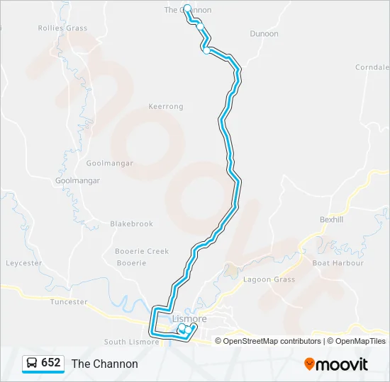 652 Bus Line Map