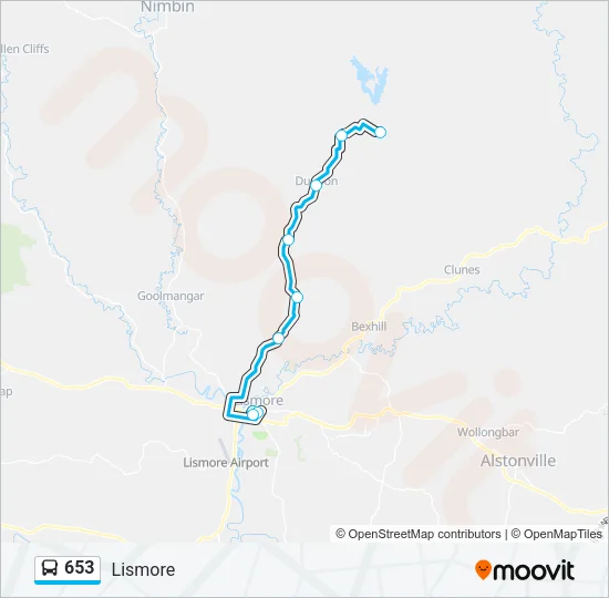 653 Bus Line Map