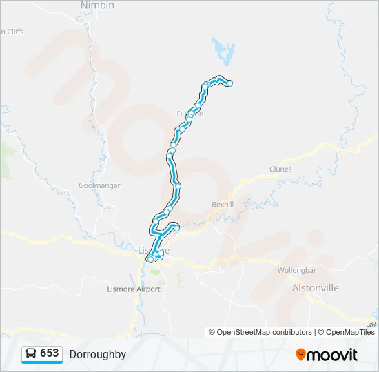 653 Bus Line Map