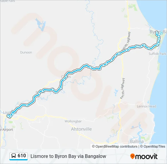 610 Bus Line Map