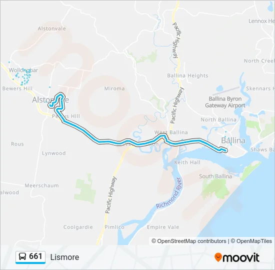 Mapa de 661 de autobús