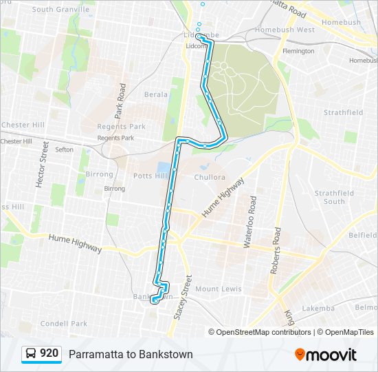 Mapa de 920 de autobús