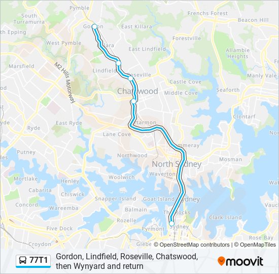 Mapa de 77T1 de autobús