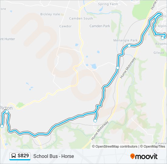 Mapa de S829 de autobús