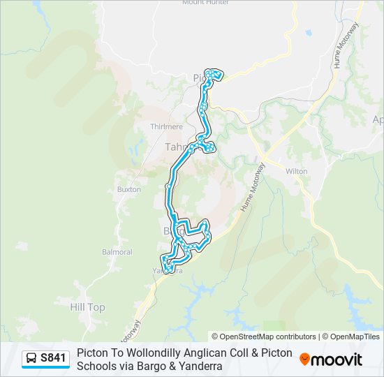 Mapa de S841 de autobús