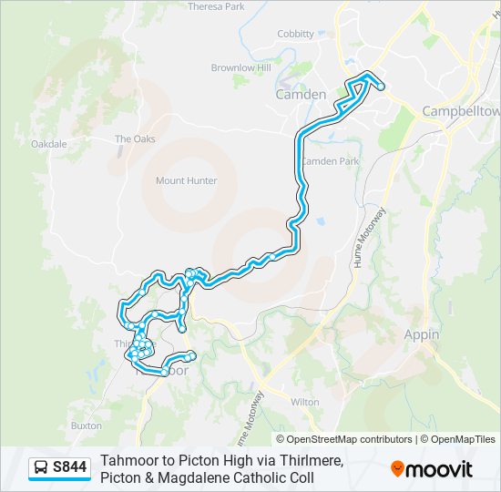 Mapa de S844 de autobús