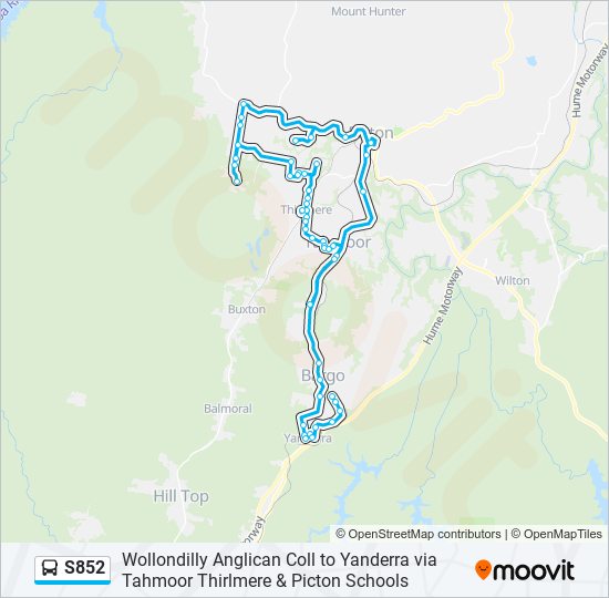 Mapa de S852 de autobús