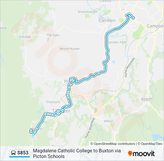 S853 Bus Line Map