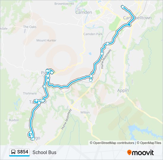 Mapa de S854 de autobús