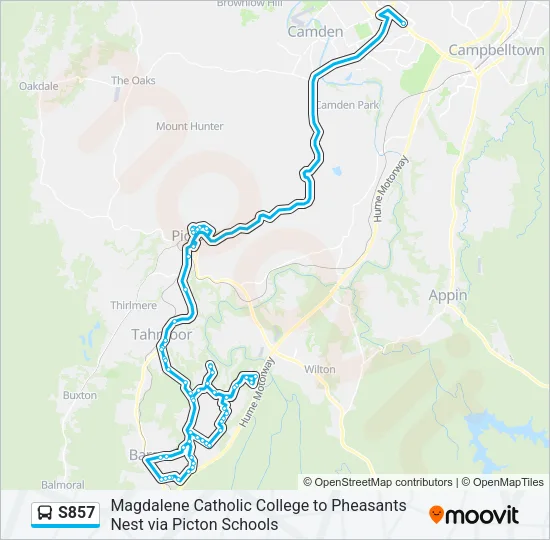 S857 Bus Line Map