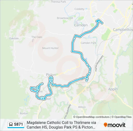 S871 Bus Line Map