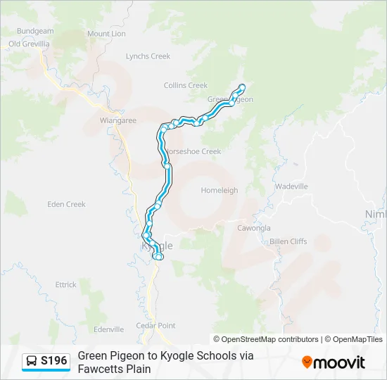 Kyogle Map S196 Route: Schedules, Stops & Maps - Kyogle Schools (Updated)