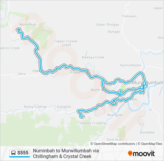 Kyogle Map S555 Route: Schedules, Stops & Maps - Kyogle (Updated)