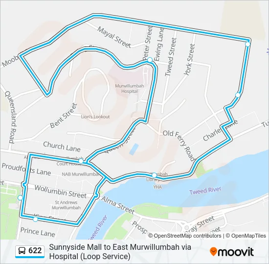 622 Bus Line Map