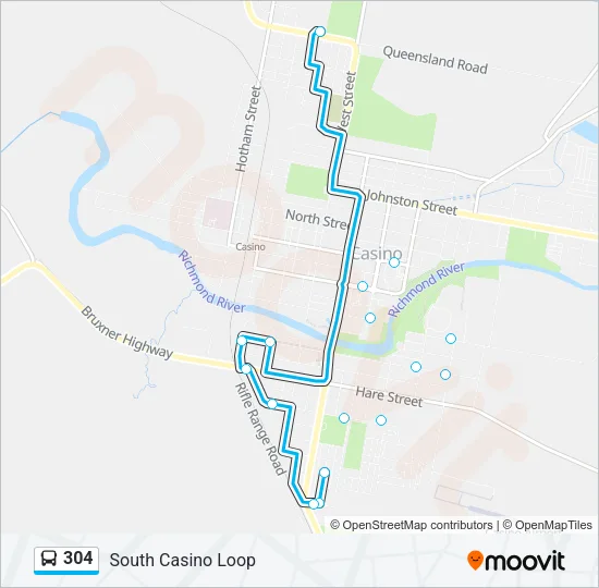 304 Bus Line Map