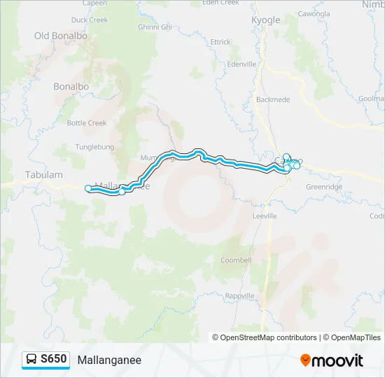S650 Bus Line Map