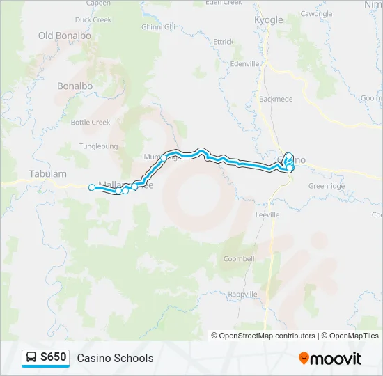 S650 Bus Line Map