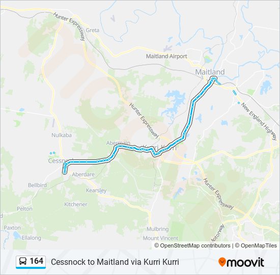 164 bus Line Map