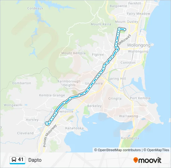 41 Route: Schedules, Stops & Maps - Dapto (Updated)