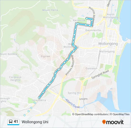 41 Bus Line Map