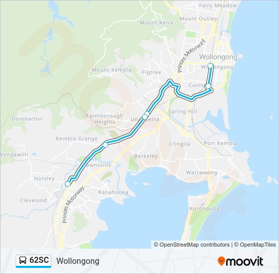 Mapa de 62SC de autobús