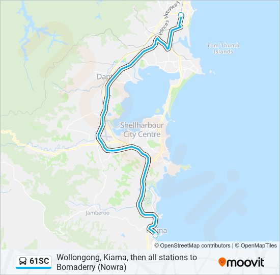 61SC bus Line Map