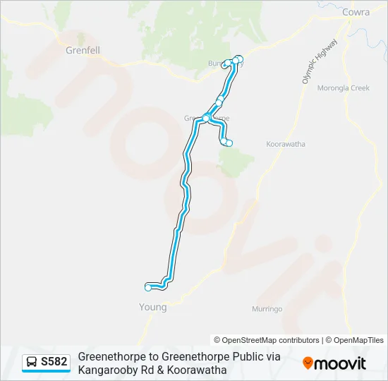 S582 Bus Line Map