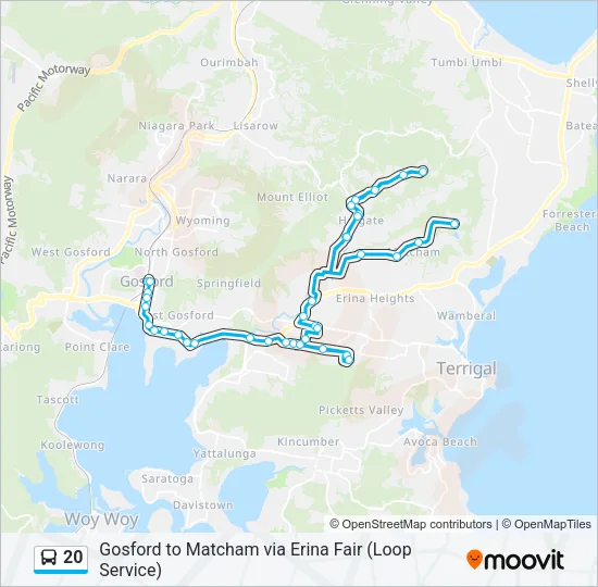 20 Bus Line Map