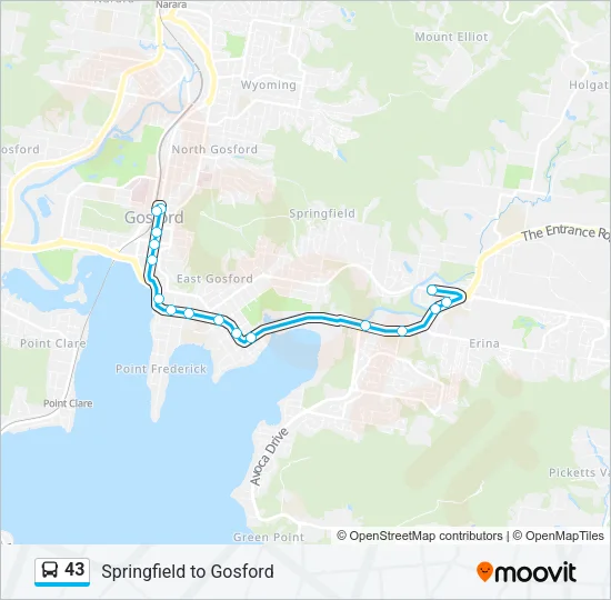 43 Bus Line Map