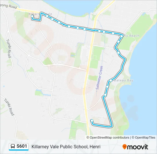 S601 Bus Line Map