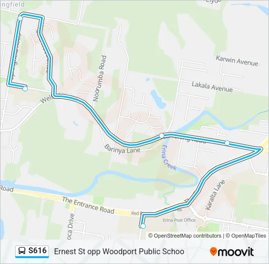 S616 Bus Line Map