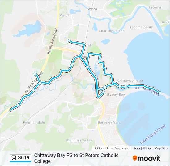 S619 Bus Line Map