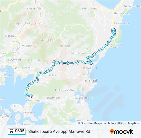 S635 Bus Line Map