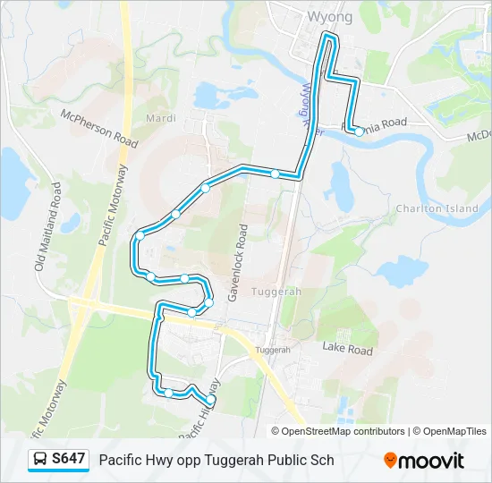 S647 Bus Line Map