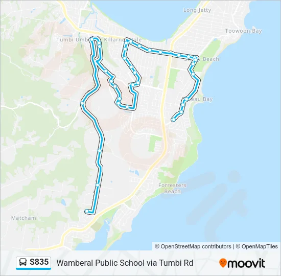 S835 Bus Line Map