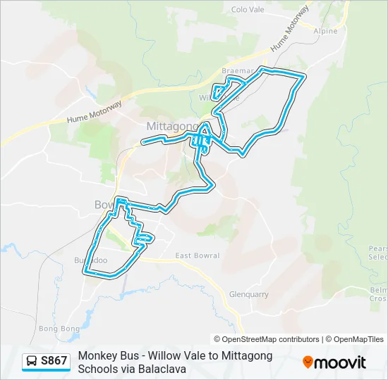 Mapa de S867 de autobús