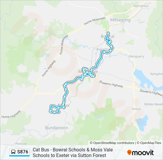 S876 Bus Line Map