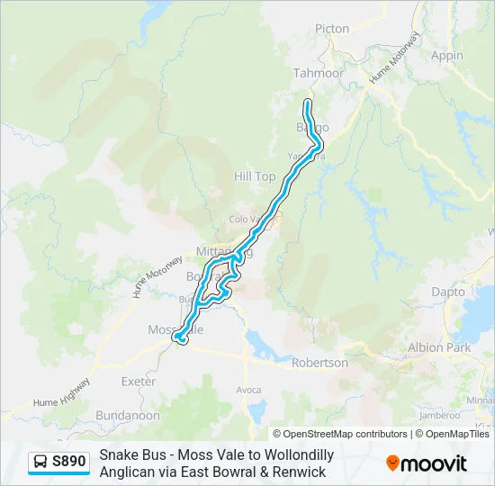 S890 Bus Line Map