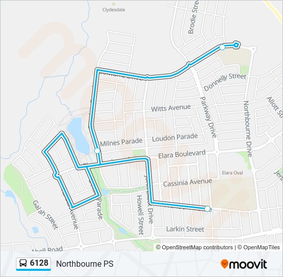 Mapa de 6128 de autobús