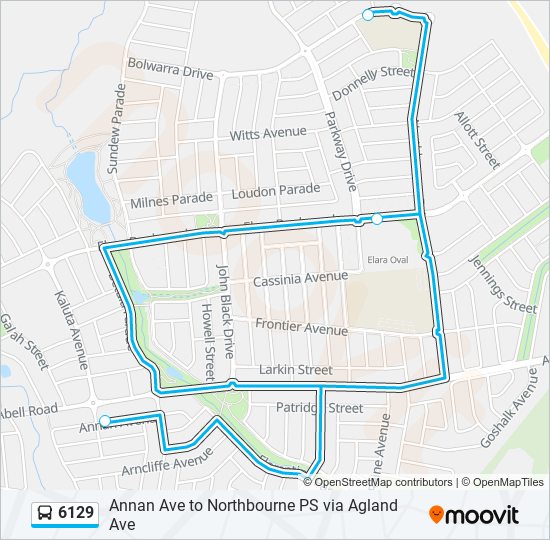 Mapa de 6129 de autobús