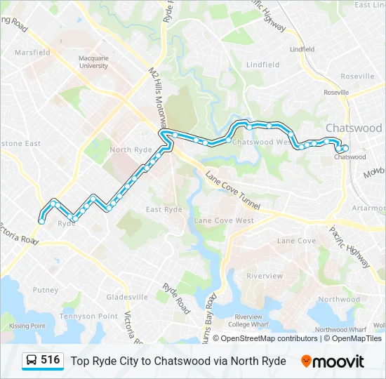 516 Bus Line Map