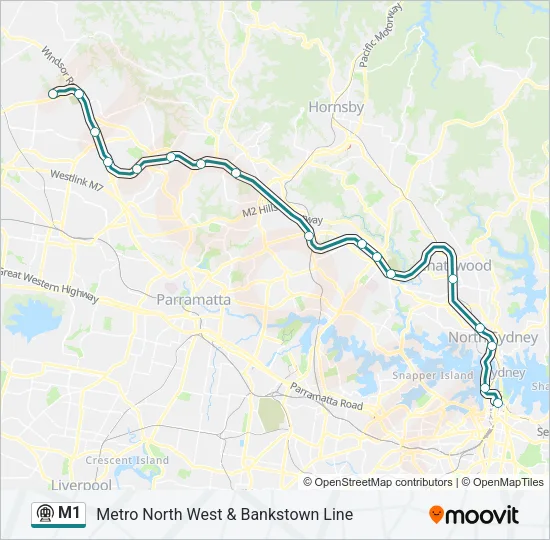 M1 Metro Line Map