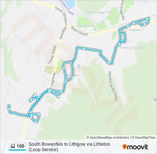 100 Bus Line Map