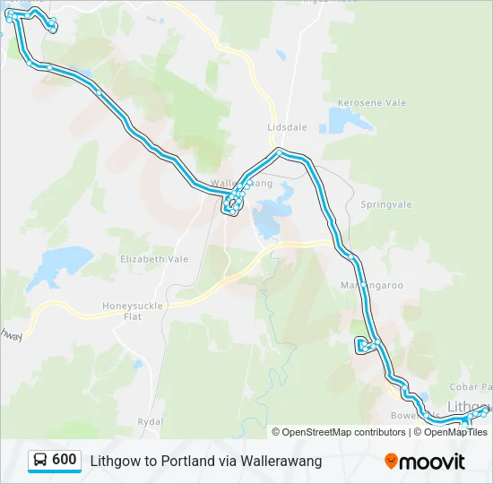 Mapa de 600 de autobús