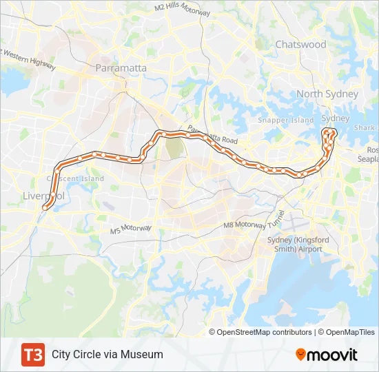 T3 Train Line Map