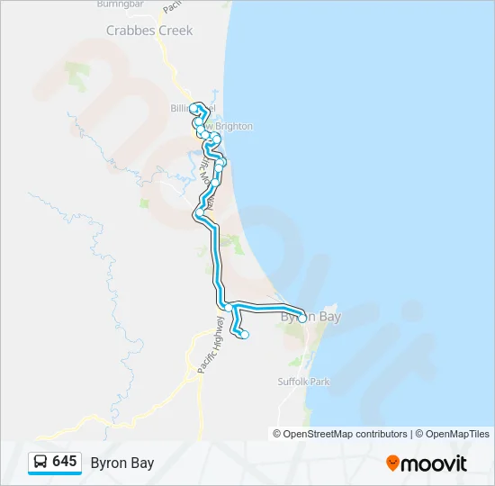 645 Bus Line Map